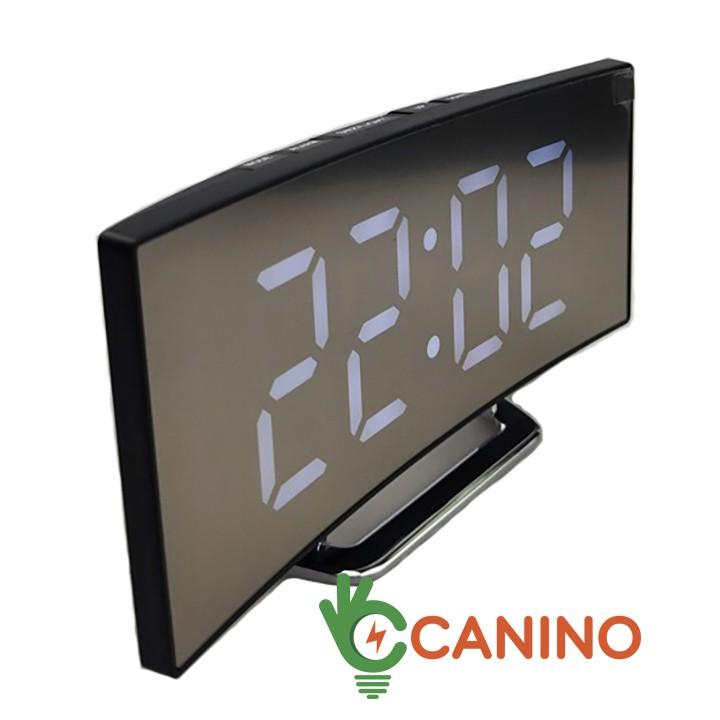 Đồng hồ LED LCD Miror Clock DT6507 mặt gương cong