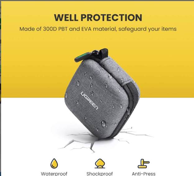 Hộp Đựng Phụ Kiện Tai Nghe Ugreen 70577(80x80x40 mm) - Hàng chính hãng