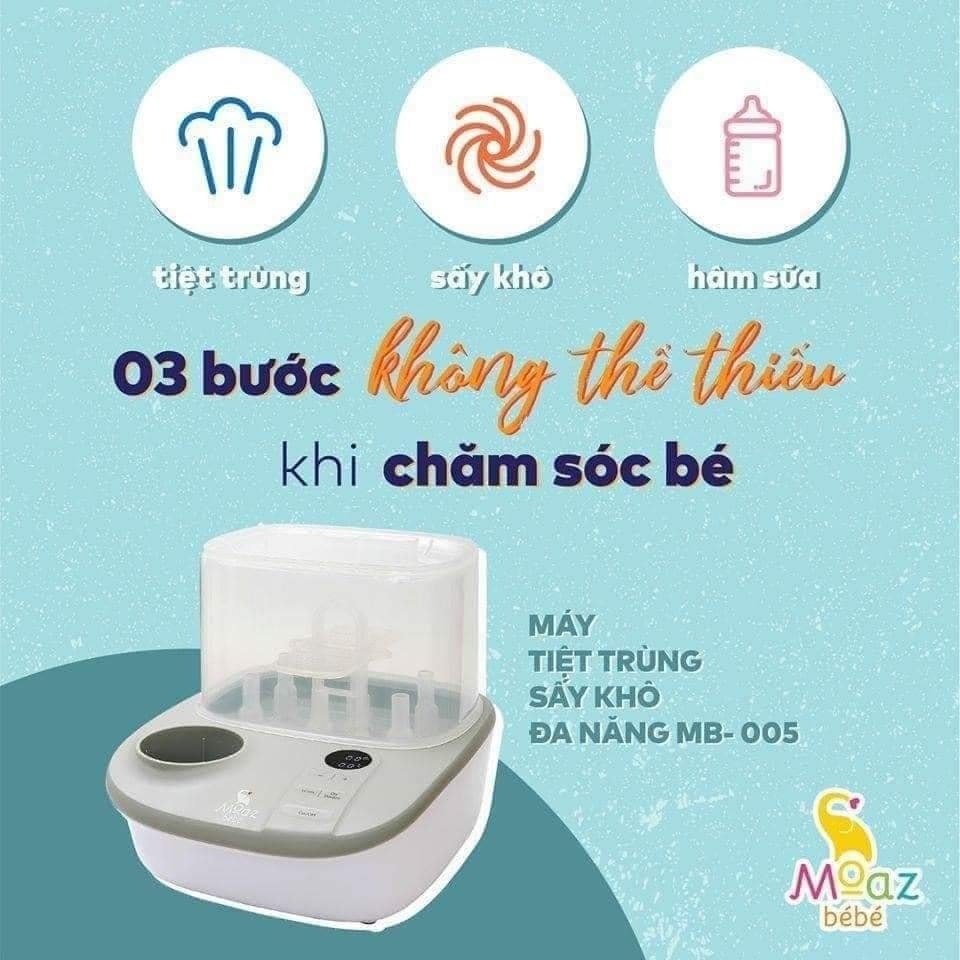 Máy tiệt trùng sấy khô và hâm sữa đa năng Moaz Bebe MB-005