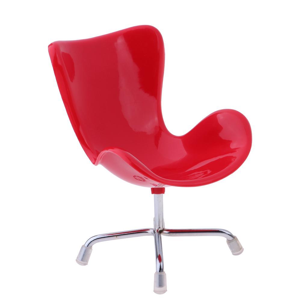 1/6 Dollhouse Miniature Furniture Chair Model for Doll Figures Decor Red