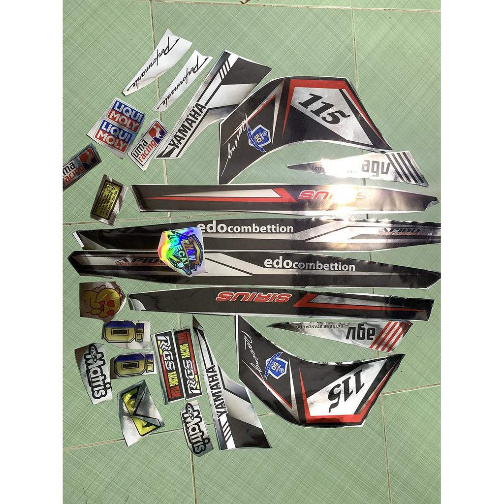 Tem sirius fi đỏ đen bạc crom