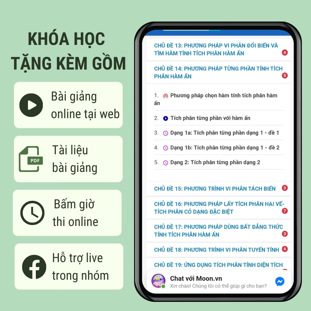 Sách ID Moonbook Tự học Toán Học Lớp 12 Tập 4: Tích Phân Và Số Phức Ôn luyện thi thpt quốc gia và Ôn Thi Đánh giá năng lực 2023