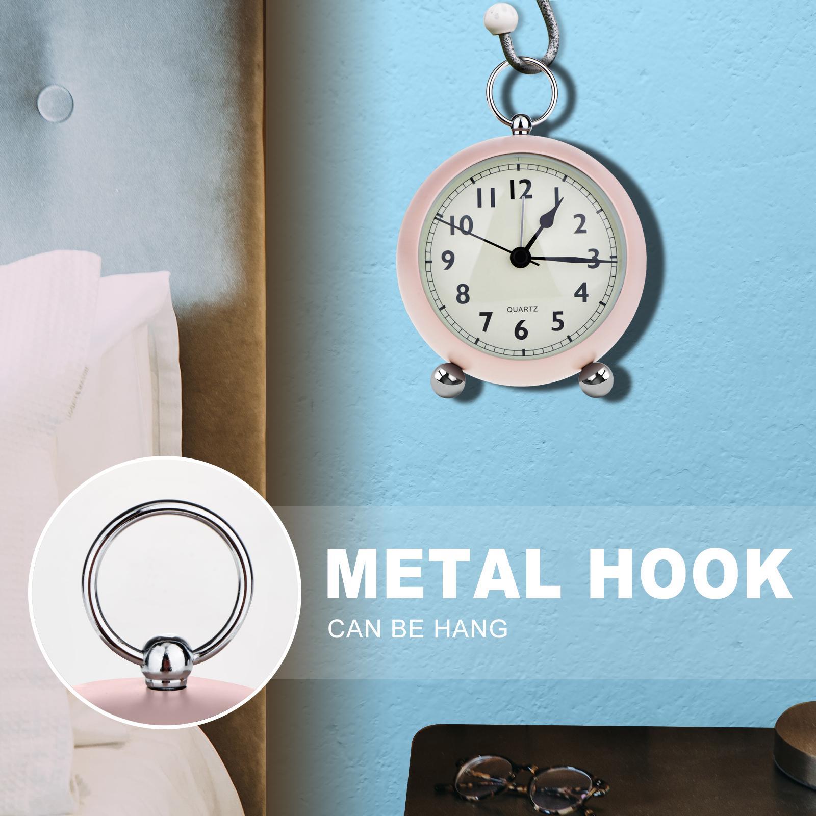 2Pcs Silent Bedside quartz clock Table Alarm Clock