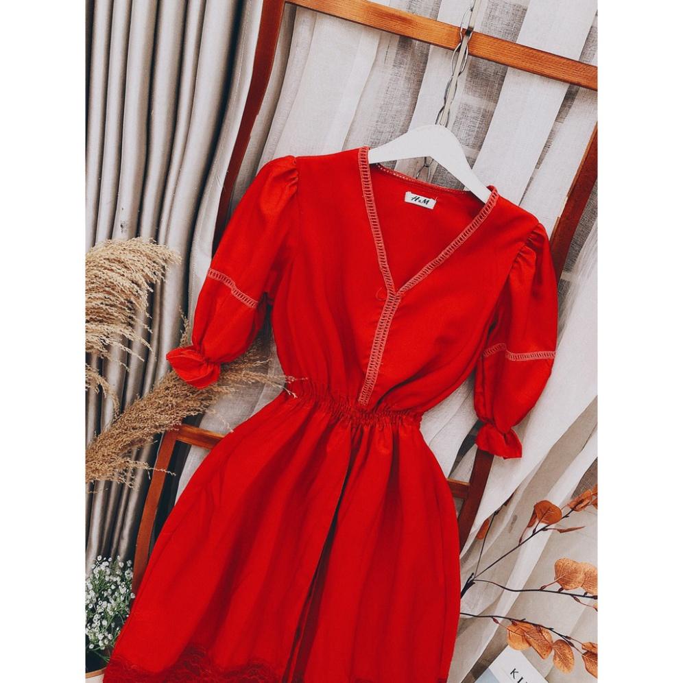 Đầm váy maxi đỏ lụa thái mềm xẻ tà cánh tiên cổ V tay dài bo đi biển dự tiệc dạo phố bigsize gợi cảm sexy