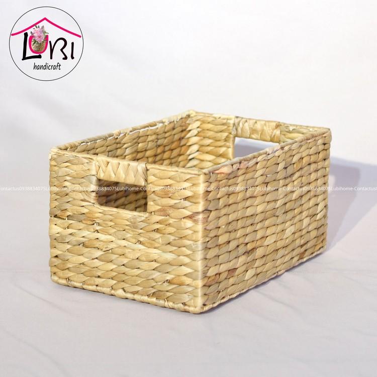 Sọt đựng đồ lục bình hình chữ nhật bộ 3 - xinh xắn