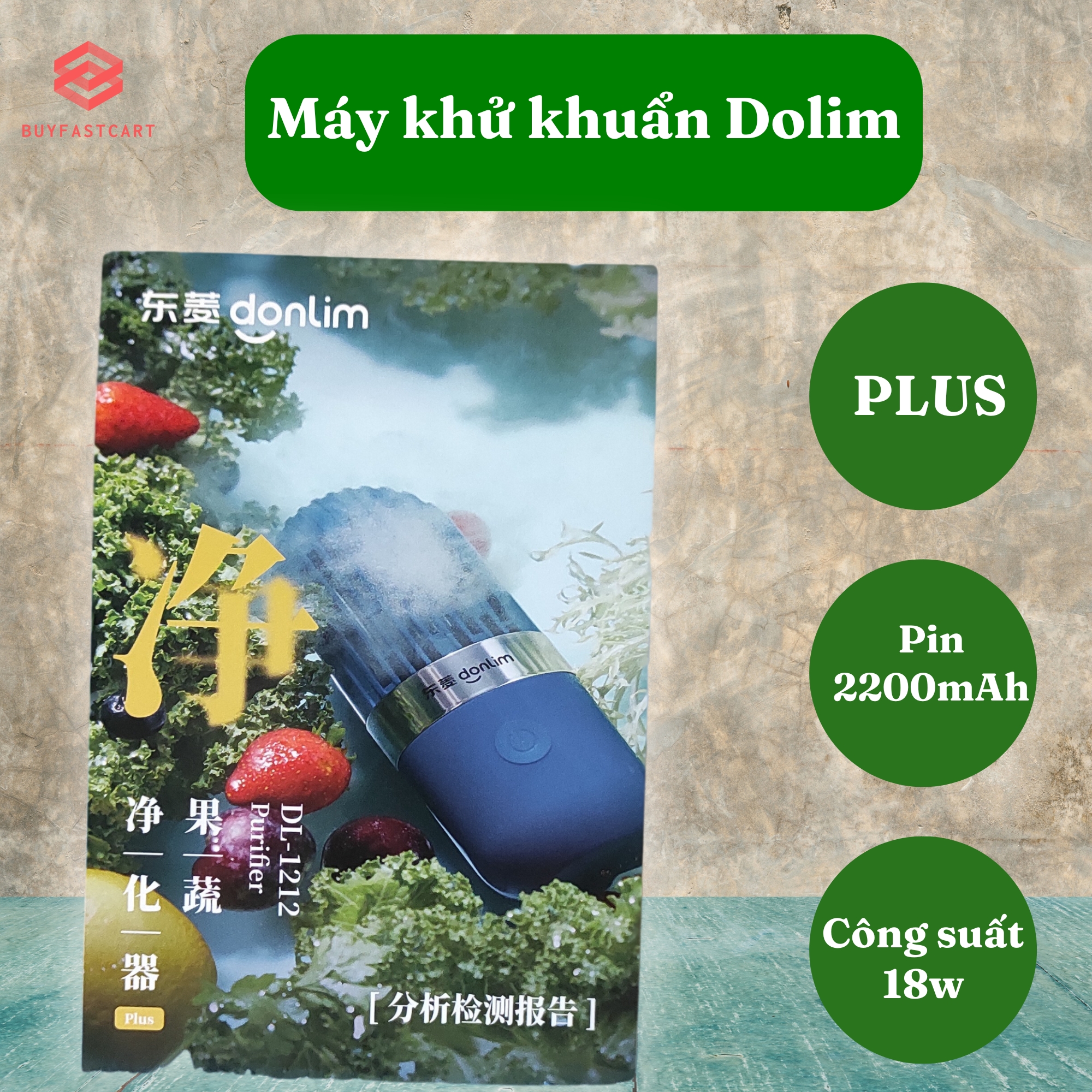 Máy khử khuẩn, làm sạch rau củ, thịt cá Buyfastcart Donlim, thiết bị đa năng bảo vệ sức khỏe cho bữa ăn gia đình bạn - Hàng chính hãng