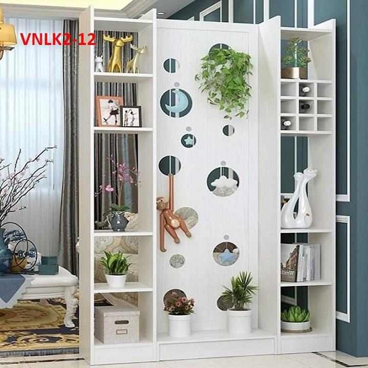 Vách Ngăn Bình Phong Họa Tiết Hiện Đại ( 1 Vách 2 Kệ) VNLK2-13- Nội thất lắp ráp Viendong Adv