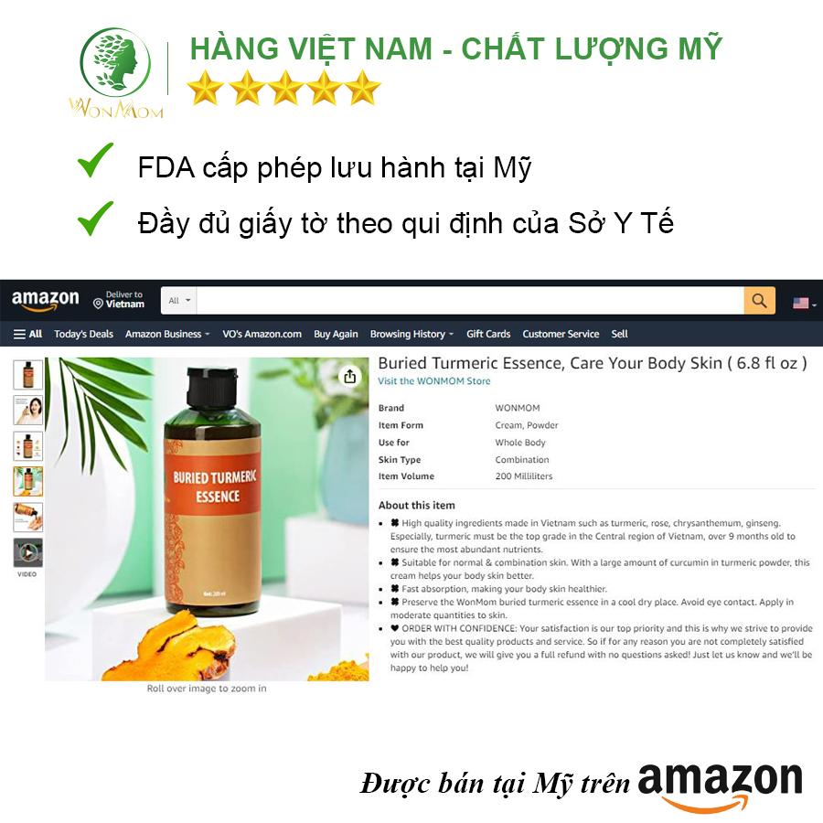 Combo dưỡng trắng body và săn chắc eo sau sinh Wonmom ( 1 Cốt nghệ + 1 Cốt gừng hạ thổ )