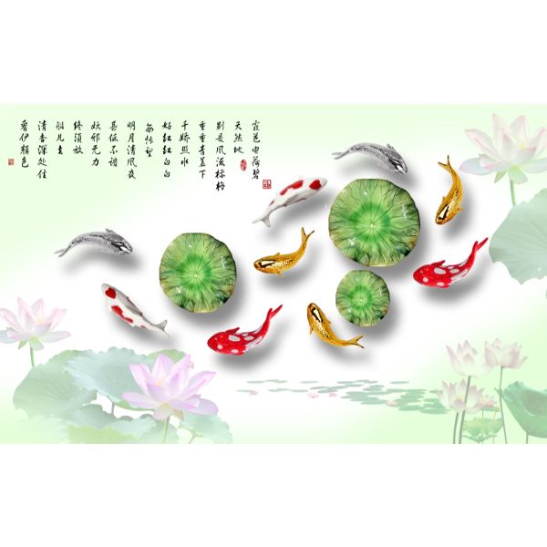 Giấy dán tường - Cá Koi - Mã 21