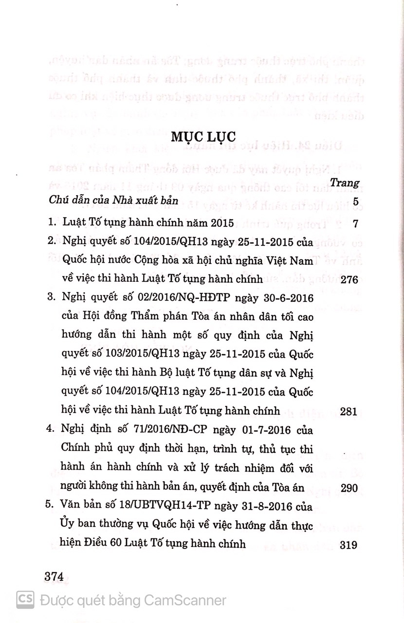 Luật tố tụng hành chính và các văn bản hướng dẫn thi hành
