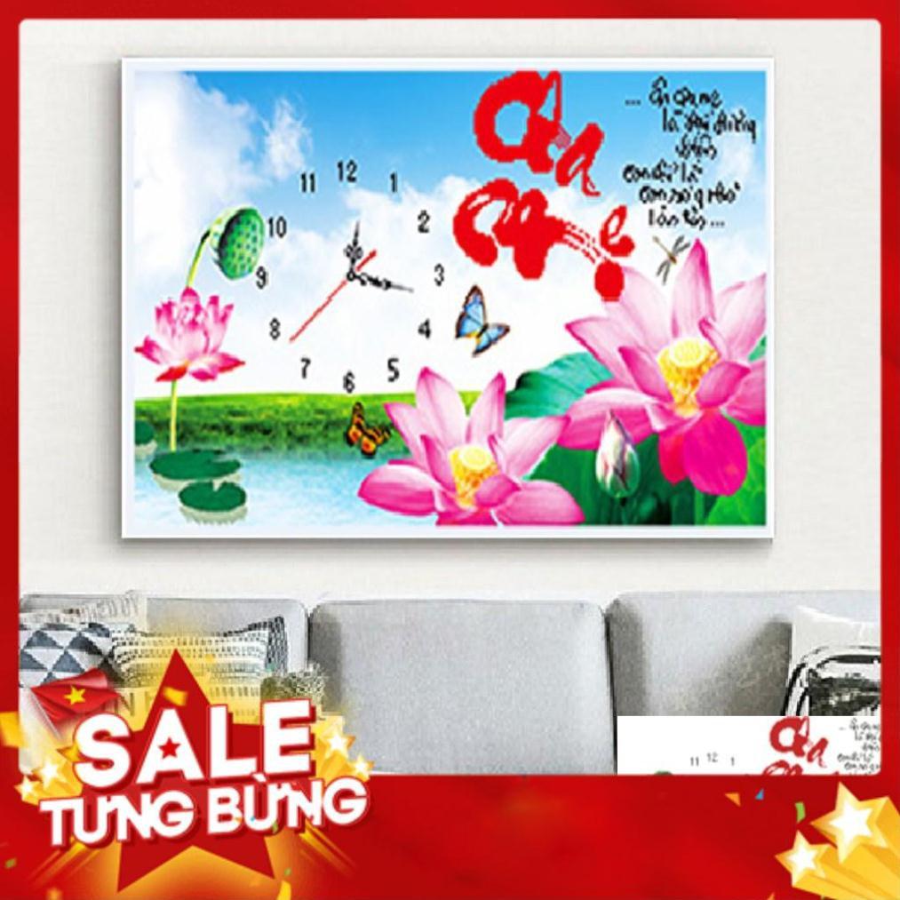 TRANH ĐÍNH ĐÁ CHA MẸ ĐỒNG HỒ TRANH CHƯA ĐÍNH DF159