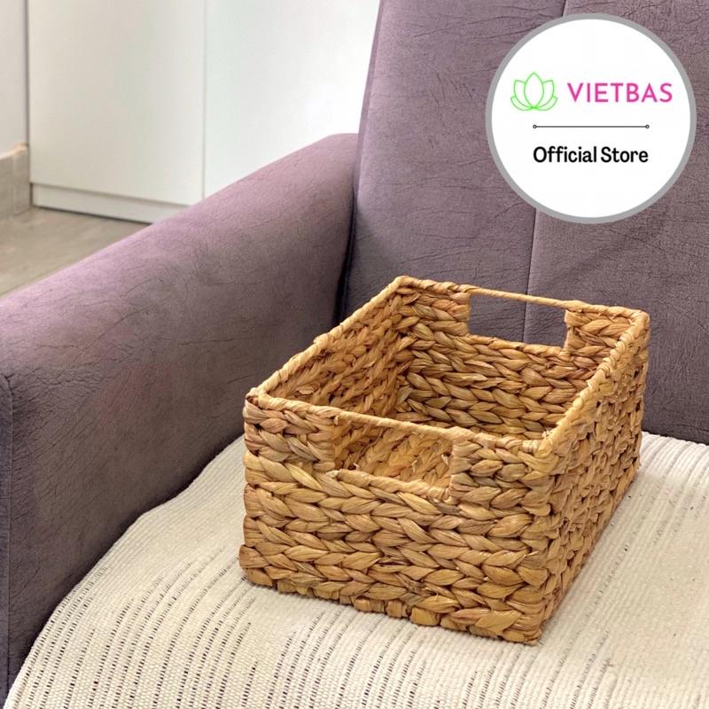 Giỏ lục bình đựng đồ VIETBAS hình chữ nhật LBK_001