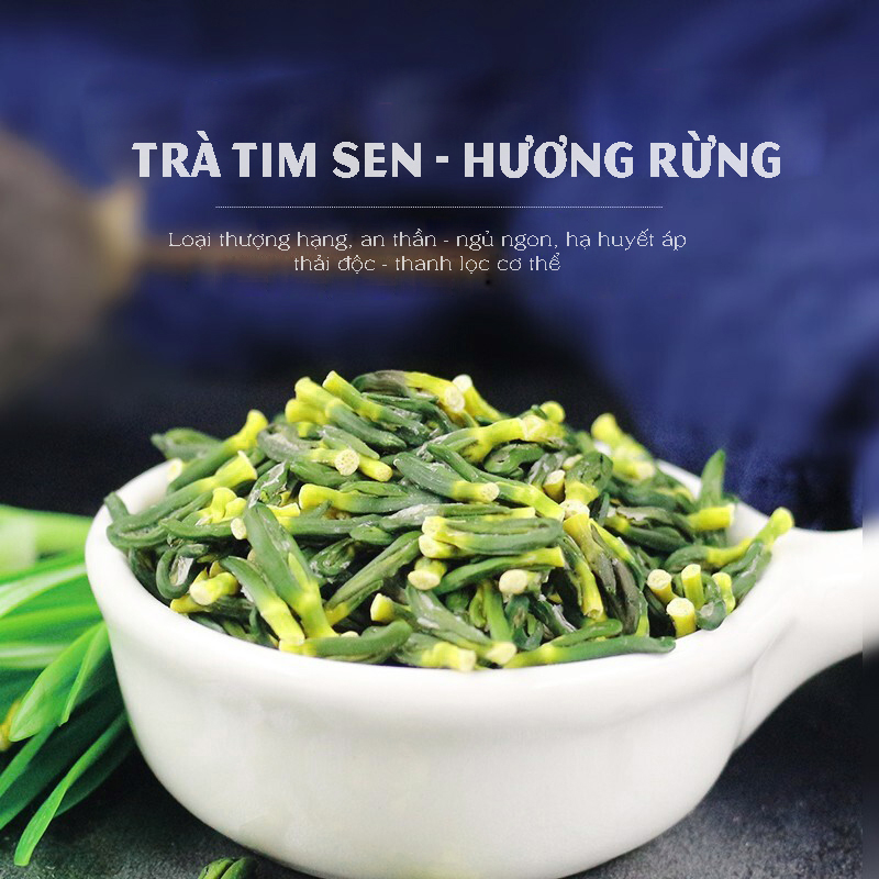 trà tim sen, tâm sen 200g loại ngon xanh đẹp nguyên chất, nguyên cánh