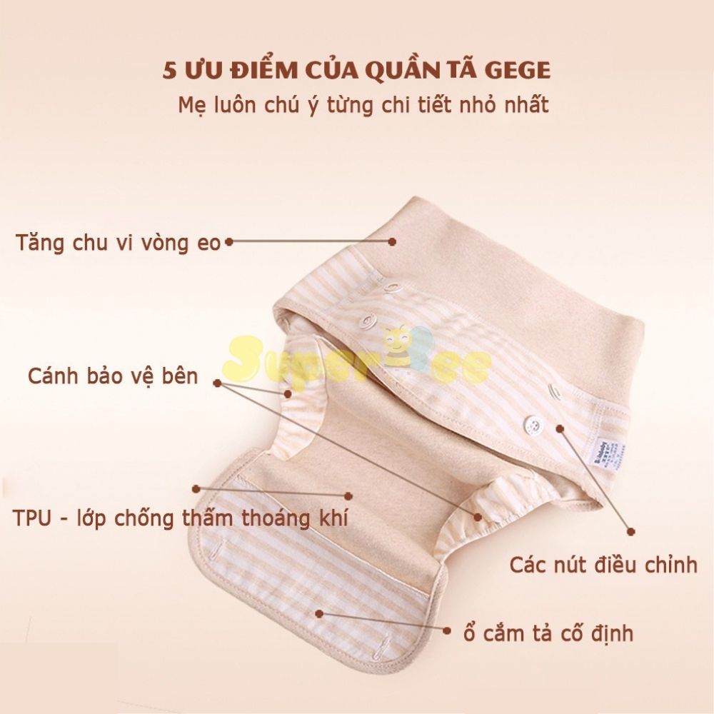 Tã Quần Vải Thông Minh Chất Liệu Cotton Thoáng Khí Cho Bé