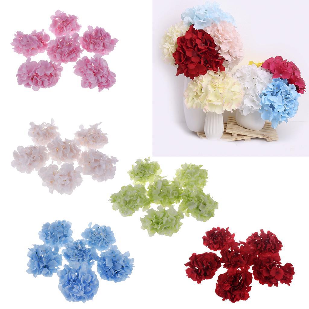 Artificial Silk Hydrangea Flowers Head Bouquet Wedding DIY Decor Red