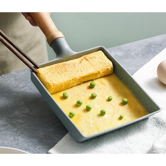 Chảo chống dính đáy từ chiên trứng cuộn hình vuông - Dùng Được Cho Cả Bếp Từ
