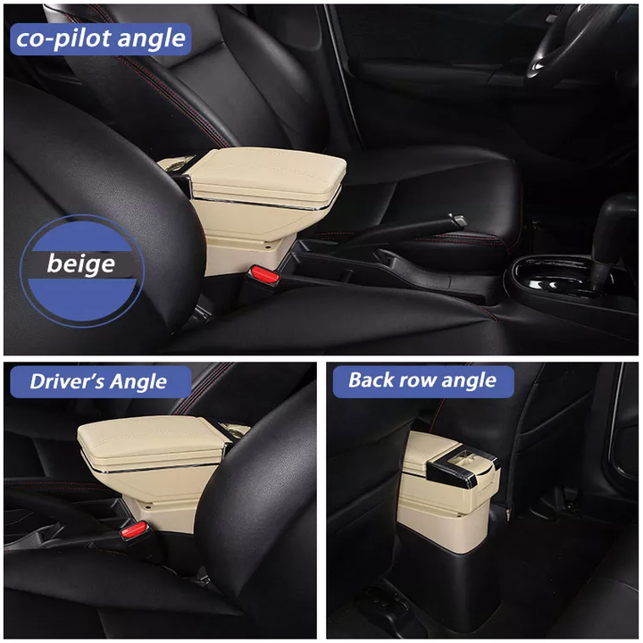 Hộp tỳ tay ô tô Toyota Wigo JDZX-WO, chất liệu nhựa ABS và da PU cao cấp