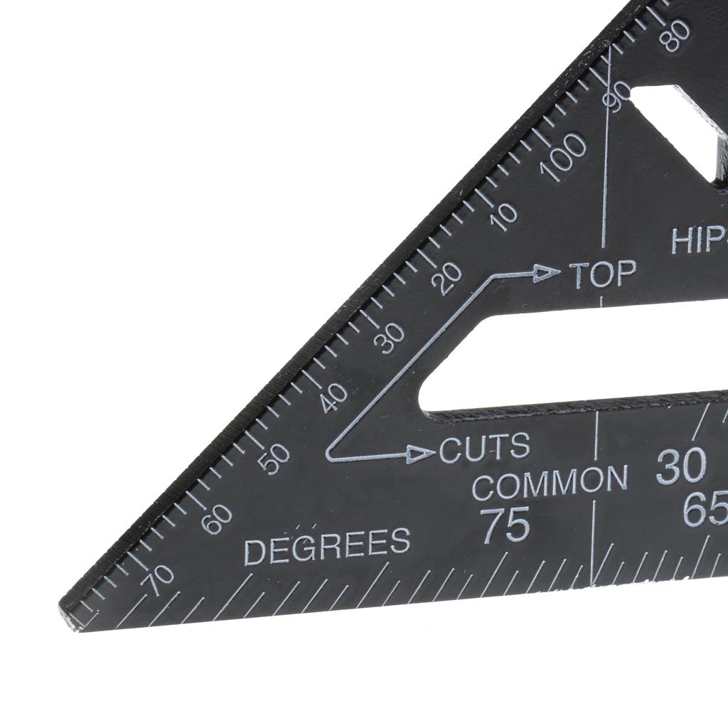 Góc 7 Inch Nhôm Tam Giác Tam Giác Hệ Mét Quy Mô Đo Thước Thợ Mộc Khung Viền Bằng Đo Dụng Cụ