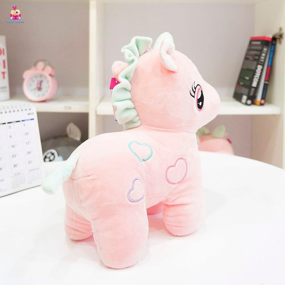 Gấu Bông Unicorn - Kì Lân Pony Một Sừng size 30cm, Thú Nhồi Bông Đáng Yêu, Gối Ôm Cho Bé Ngựa Pony