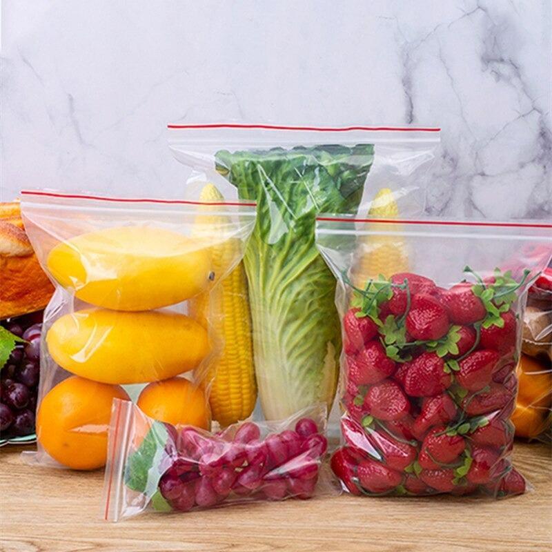 Túi zip viền đỏ loại dày 1kg túi zip chỉ đỏ túi zip mini đủ size