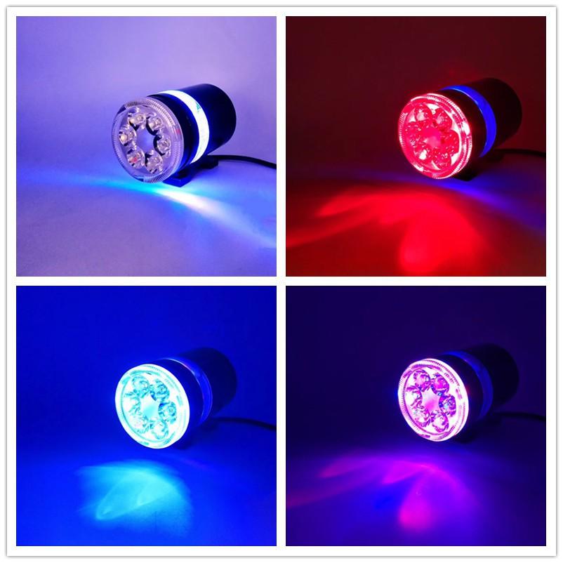 Đèn pha xe máy 6 bóng LED kết nối Bluetooth có vòng đỡ điện thoại