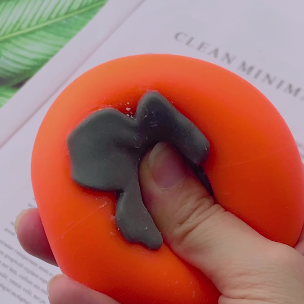 PK755 Đồ chơi thú vị bằng silicon mô hình trái hồng giòn màu đỏ y như thật giúp giải tỏa căng thẳng hiệu quả