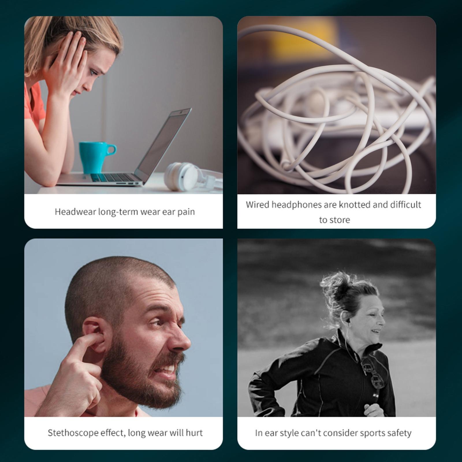 Bone Conduction Headphone Bluetooth Open Ear Headset for Gym Cycling Fitness Workout