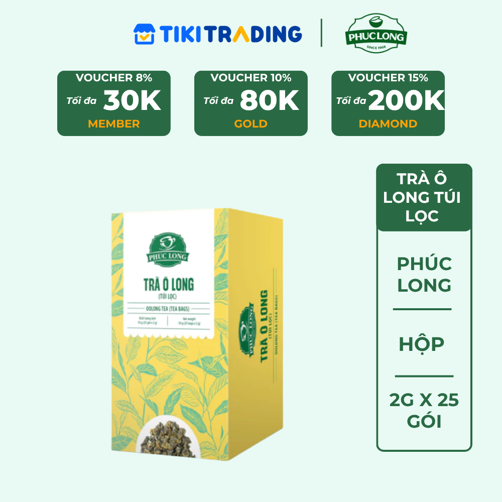 Trà olong túi lọc 2g x 25 gói Phúc Long