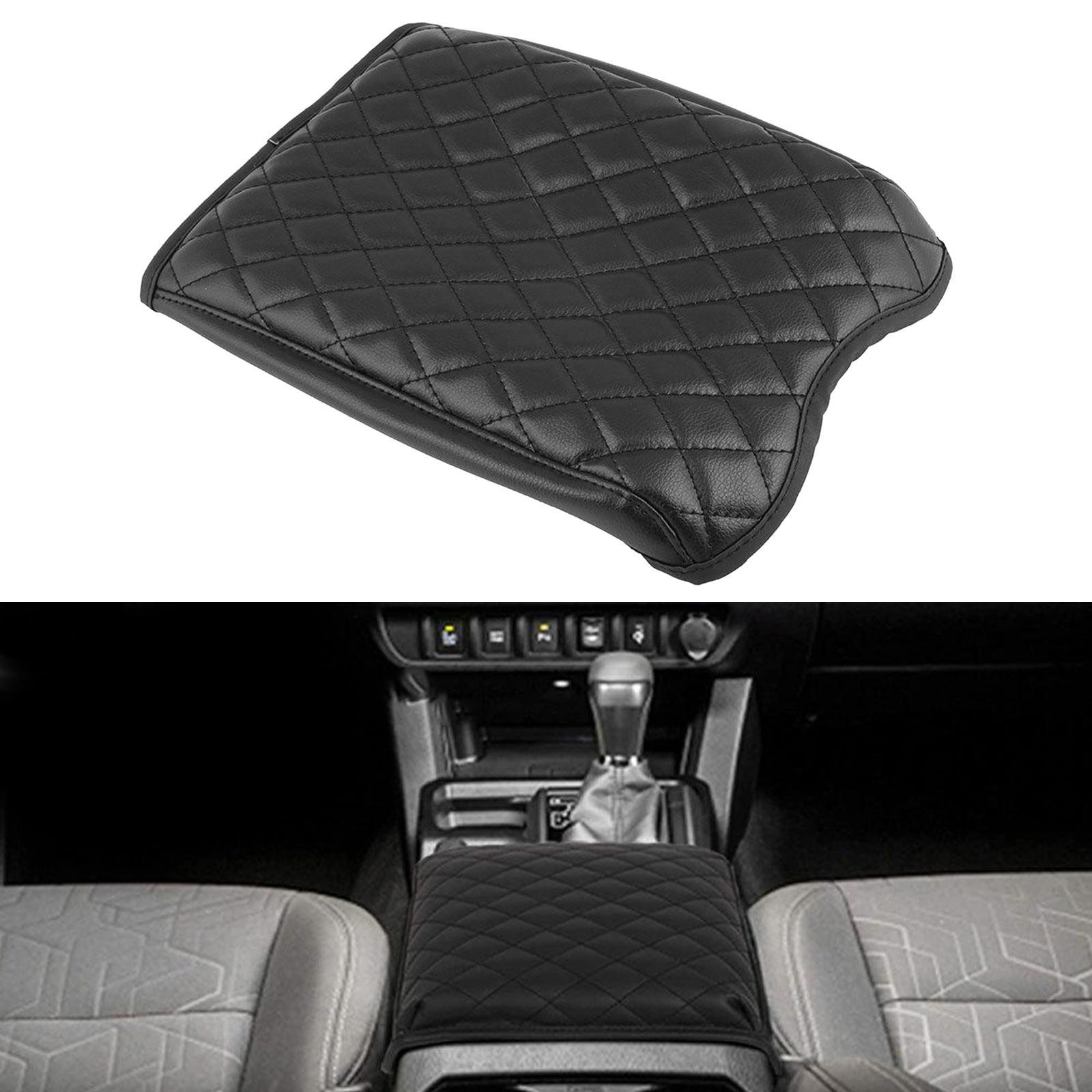 Black Car Armrest Cushion Console Box  PU Leather for