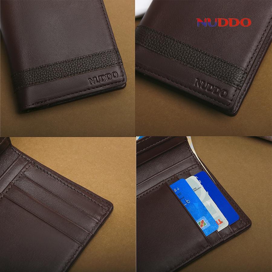 Ví da nam cao cấp NUDDO bóp nam da bò thật kiểu dáng đứng cao cấp NN002