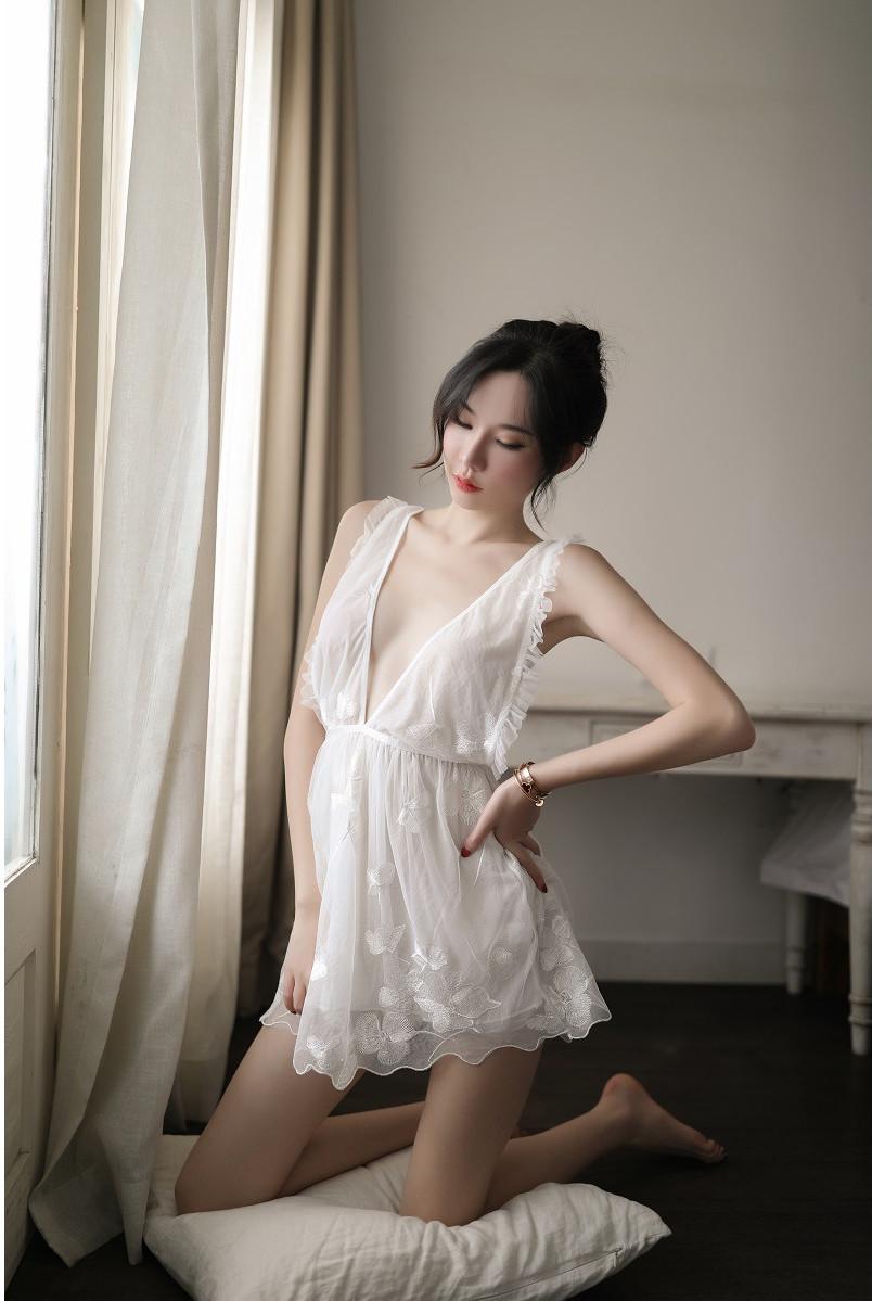 Váy Ngủ Kèm Quần Lọt Khe Nữ Sexy Quyến Rũ Siêu Gợi Cảm Chất Liệu Cao Cấp Co Dãn Mềm Mại Blackinner