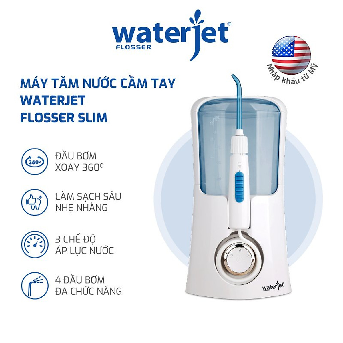 Máy tăm nước Waterjet Slim nhỏ gọn