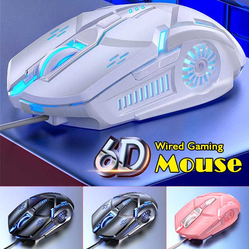 Chuột Gaming Máy Tính Có Dây Game Thủ 3200DPI / Chế độ LED 7 Màu / 6 Nút Bấm - Quà Giáng Sinh