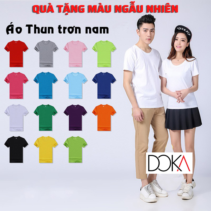 Áo thun nam cổ tròn 100% cotton cao cấp Doka CT-01 ( Xám lợt )