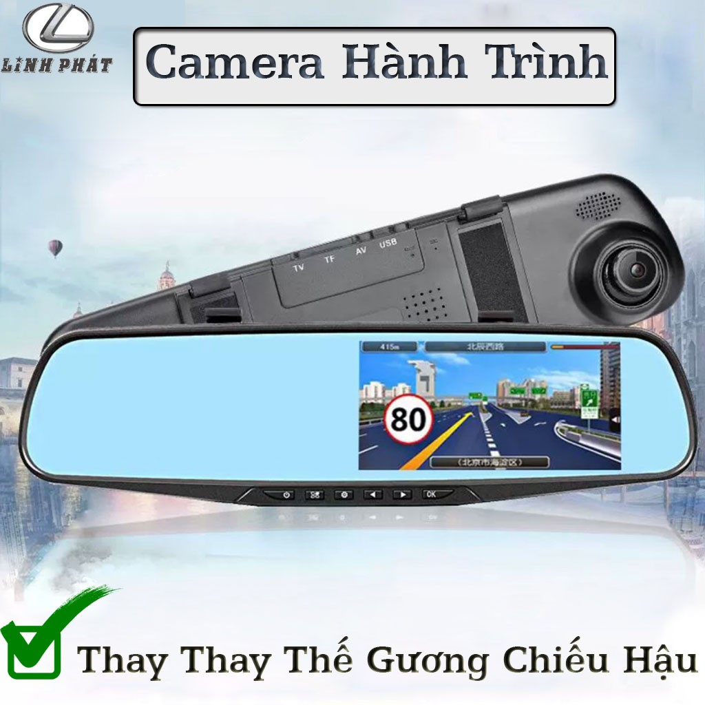 Camera Hành Trình Tích Hợp Gương Chiếu Hậu X-05 FullHD 1080P Blackbox HDR Tặng Kèm Camera Lùi Cao Cấp 