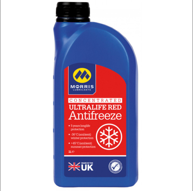 Nước Làm Mát Động Cơ Oto MORRIS ULTRALIFE RED LONGLIFE ANTIFREEZE - Lon 1L CHÍNH HÃNG Nhập Khẩu 100% Từ Anh Quốc