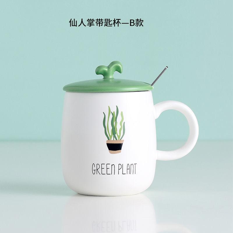 Sáng Tạo Hay Nhất Hoạt Hình Siêu Dễ Thương Học Sinh Cốc Sứ Cốc Nước Dễ Thương Hộ Gia Đình Nam Nữ Cốc Sữa Có Nắp Muỗng