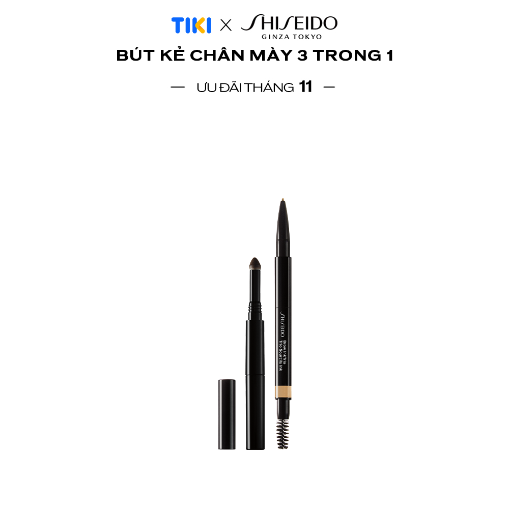 Bút Kẻ Chân Mày 3 Trong 1 Shiseido Brow Inktrio 14775 - 03 Deep Brown Đầu Chì 0.06G Đầu Bột 0.25G