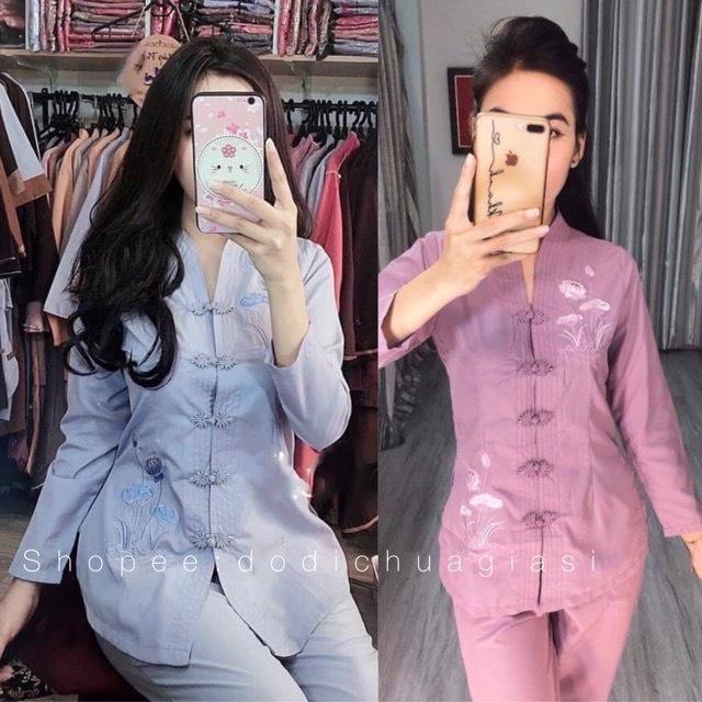 ĐỒ LAM ĐI CHÙA Mẫu Bà Lai Vải Kate Mịn