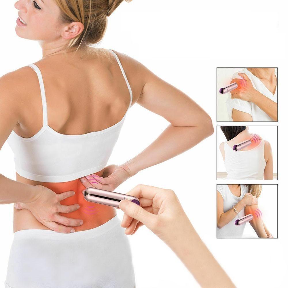 Gậy Châm Cứu Mát Xa Xung Điện 24K Không Dây 10 Cấp Độ Châm Cứu Mát Xa Mini Pin Sạc Lại (Hàng Sẵn 100%)