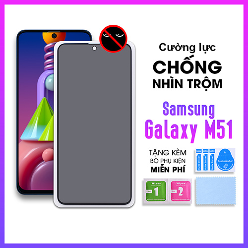 [Miếng dán màn hình] Kính Cường Lực Chống Nhìn Trộm Dành Cho Samsung Galaxy M51- Hàng Chính Hãng