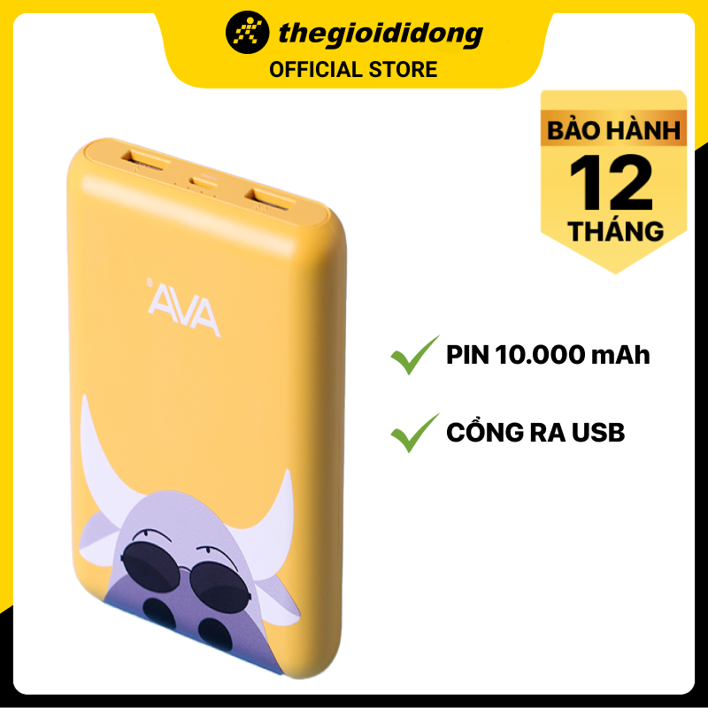 Pin sạc dự phòng 10.000 mAh AVA LA Y65 - Hàng chính hãng