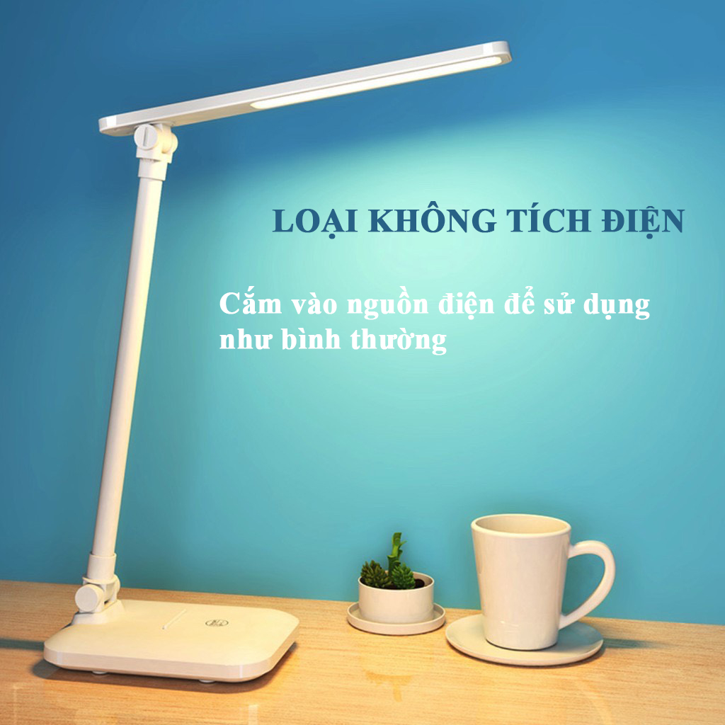 Đèn học để bàn, đèn đọc sách LED tích điện di động Homepower gập 2 chỗ - 3 chế độ ánh sáng vàng bảo vệ mắt, chống cận Pin 2500mAh