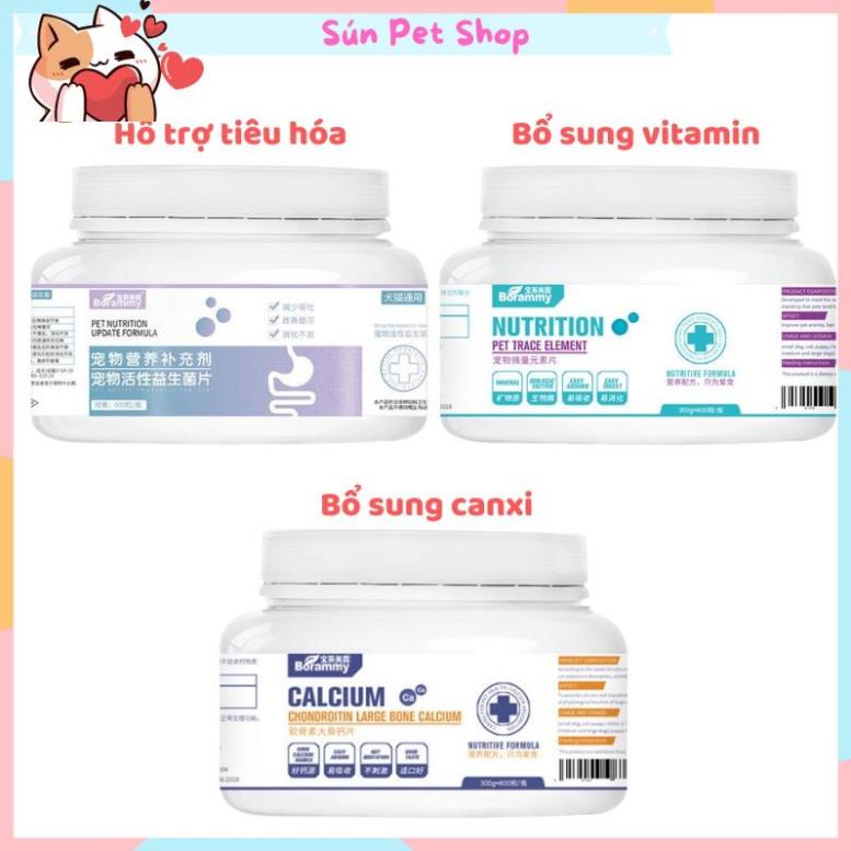 Canxi cho chó mèo Borammy bổ sung vitamin, canxi bảo vệ xương và hỗ trợ tiêu hóa