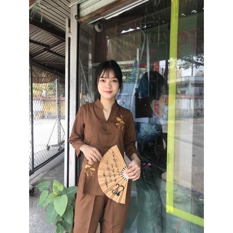Đồ Lam Đi Chùa Pháp Phục Phật Giáo Bà Lai Tim s1