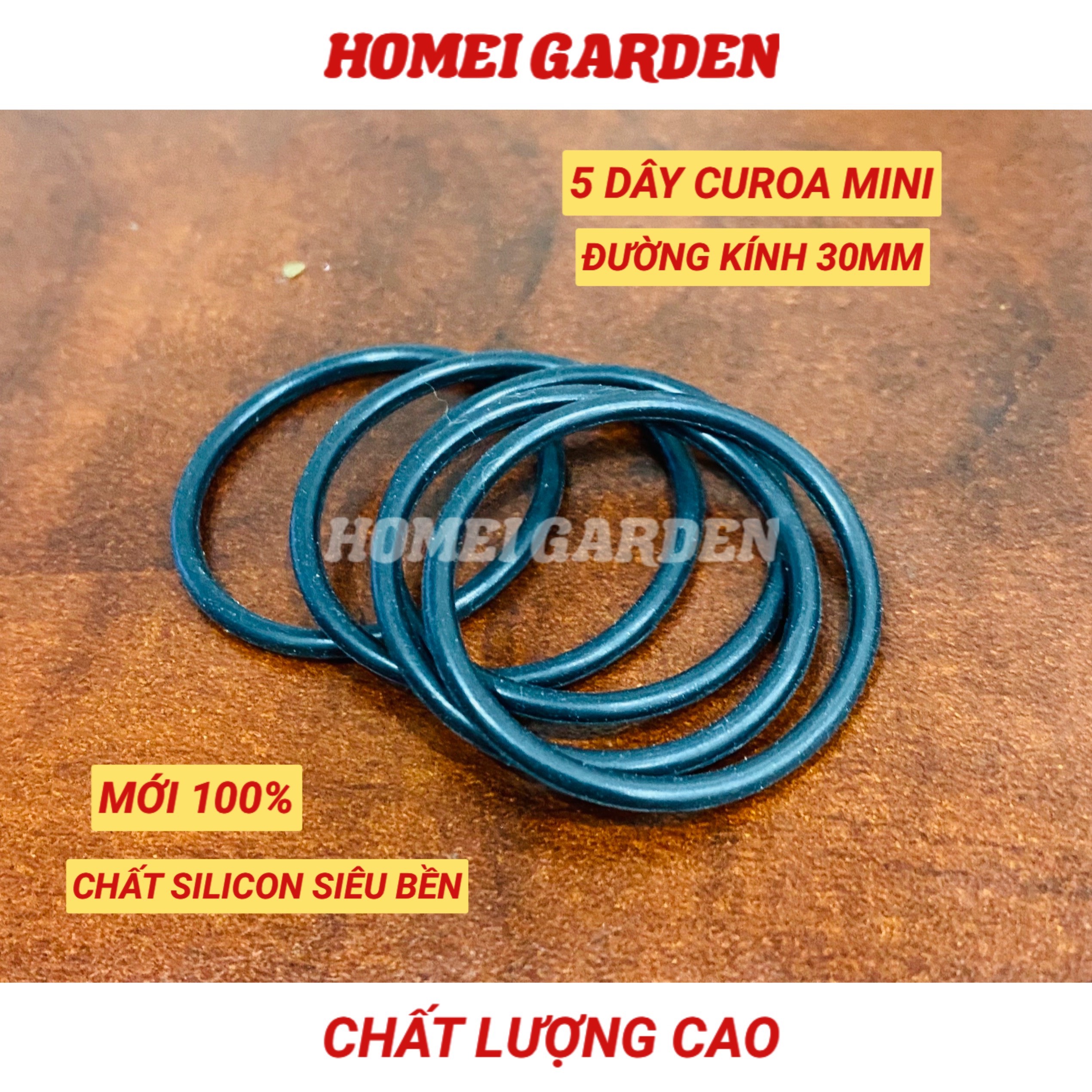 Túi 5 dây curoa mini đường kính 30mm chất silicon mới 100% - HM0058