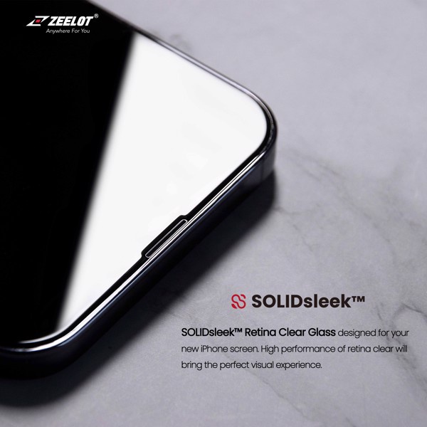 Kính Cường Lực ZEELOT SOLIDSLEEK Retina Clear dành cho 13mini/13/13Pro/13ProMax - Hàng chính hãng