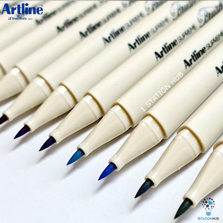 Bút lông đầu cọ viết calligraphy Artline Supreme Brush EPFS-F - Màu xanh dương sáng (Bright Blue)