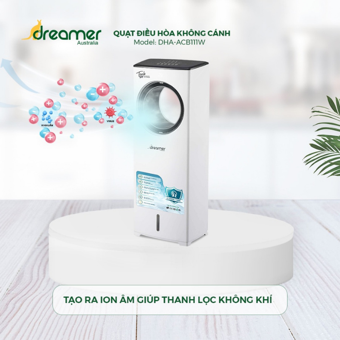 Quạt Tháp Không Cánh Điều Hòa DREAMER DHA-ACB111W Cao Cấp Thương Hiệu Úc Công Suất 110W - Hàng Chính Hãng