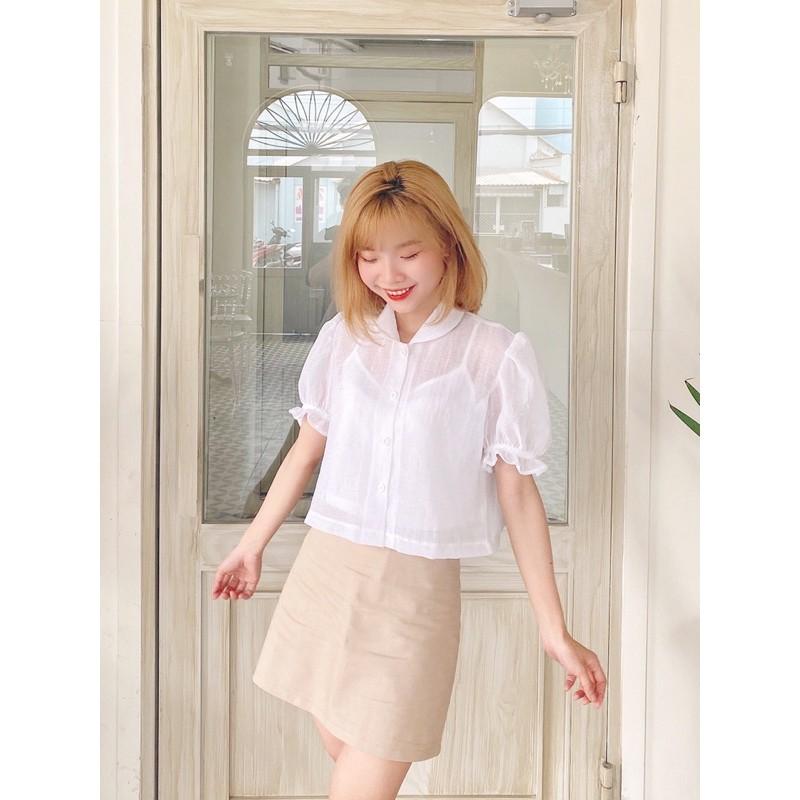 AIMEE_ÁO SƠMI CỔ SEN TRƠN